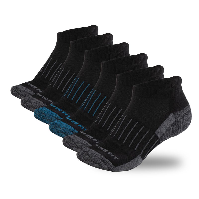 Copper Fit Unisex Copper Infused No Show Socks - 3 Pack , Large/X-Large, Black - Image 1